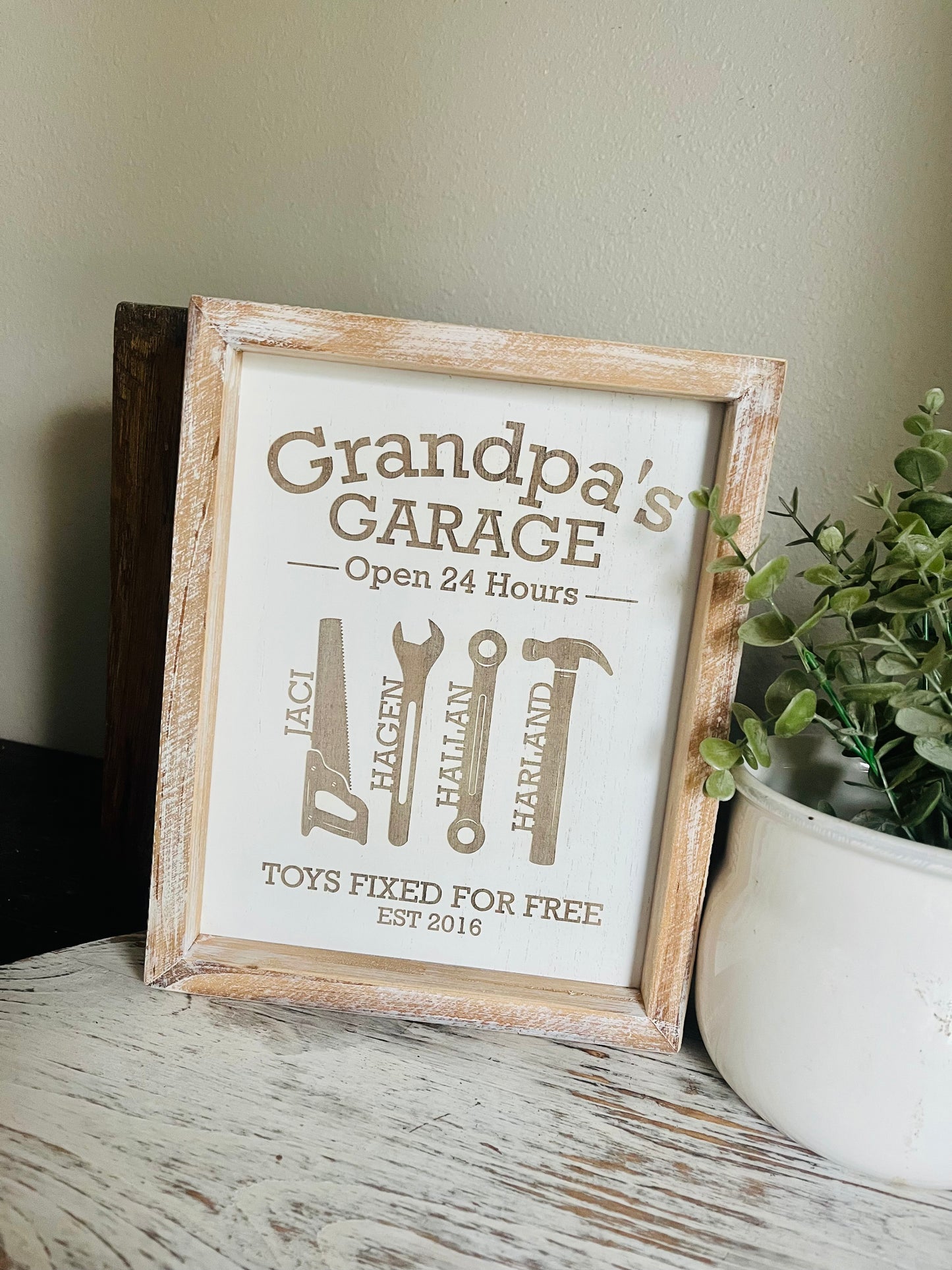 Grandpa's Garage Art Sign