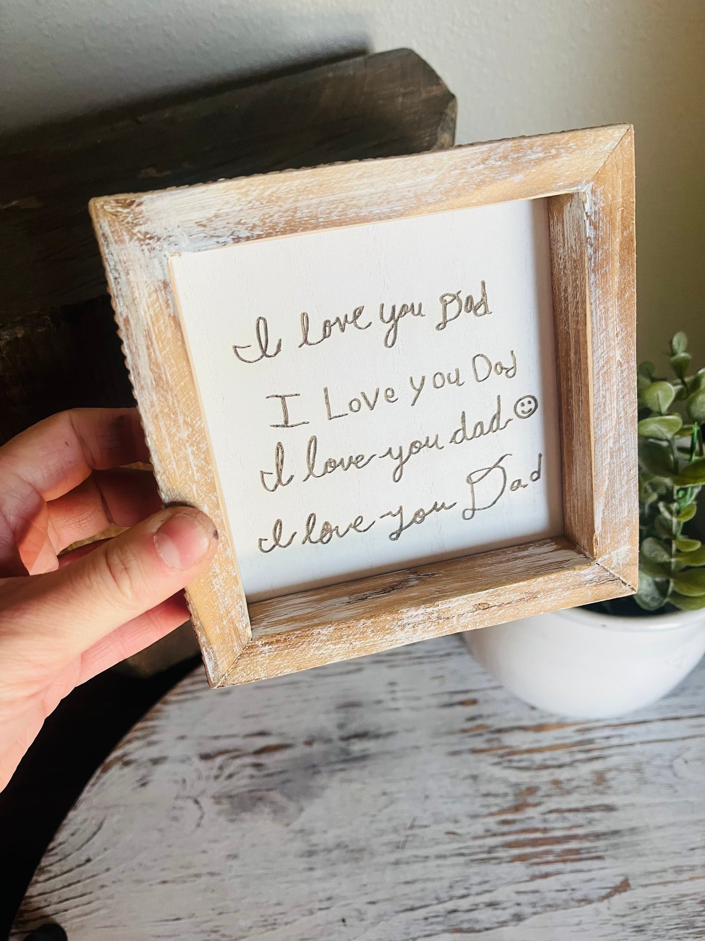 “I love you” Handwritten Art Sign