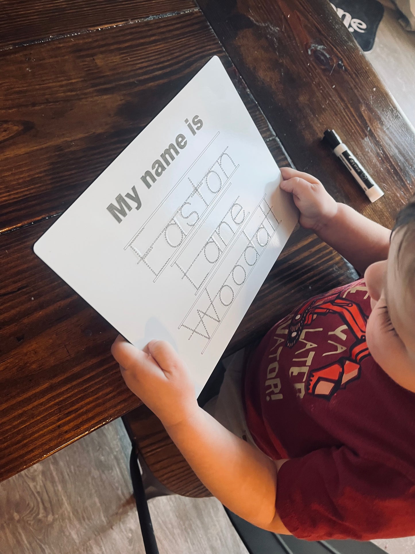 Dry Erase Name Tracing Board
