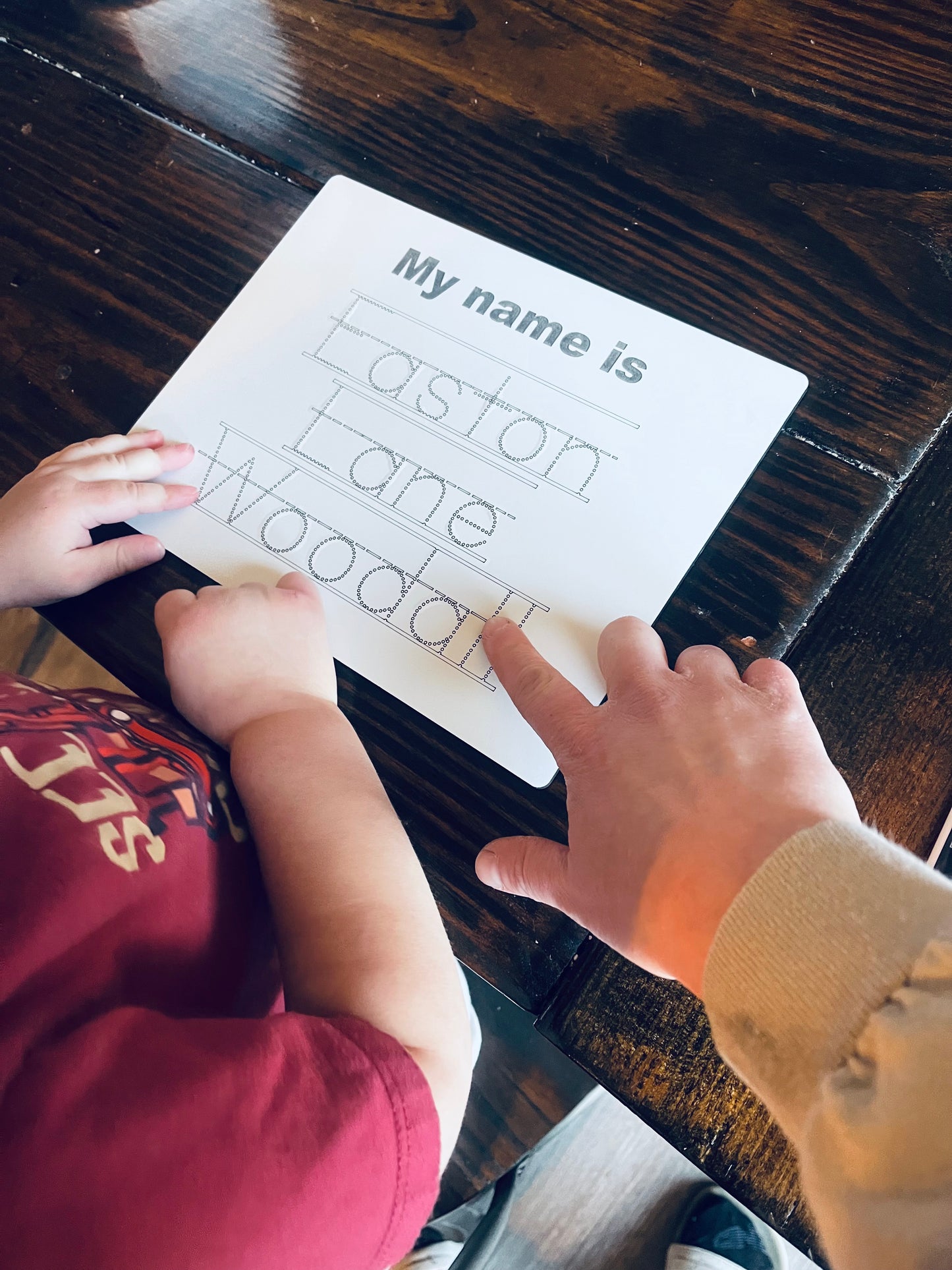 Dry Erase Name Tracing Board