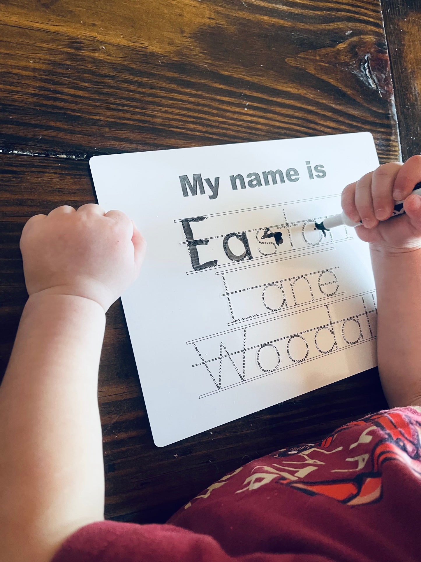 Dry Erase Name Tracing Board