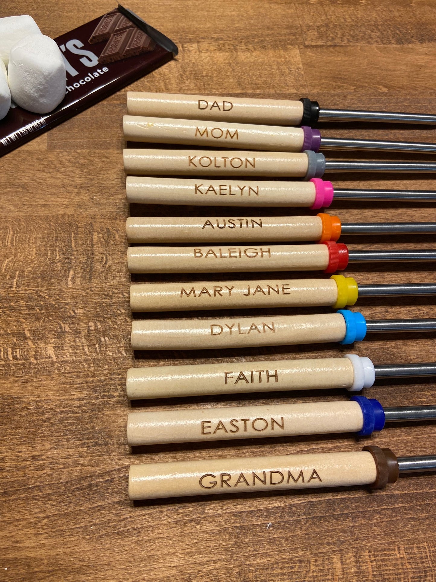 Custom Engraved S'mores Sticks