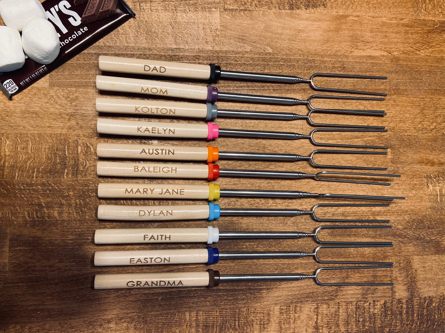 Custom Engraved S'mores Sticks