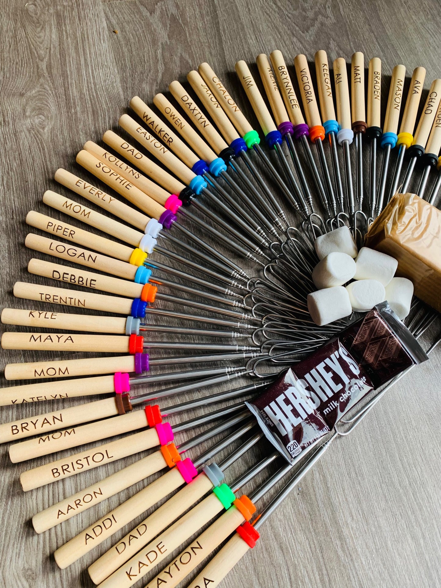 Custom Engraved S'mores Sticks