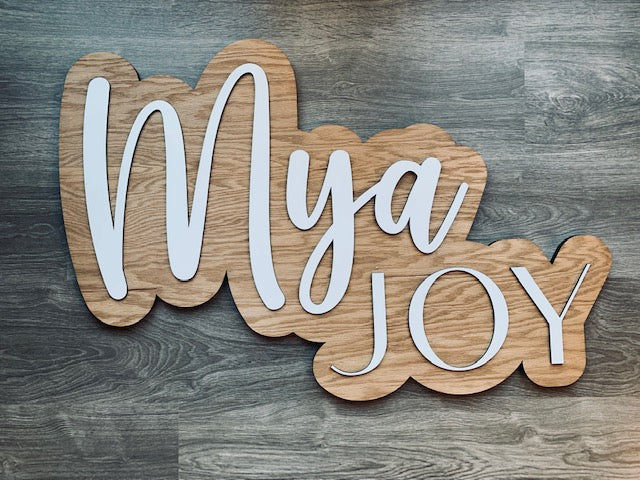 3D Bubble Name Crib Sign