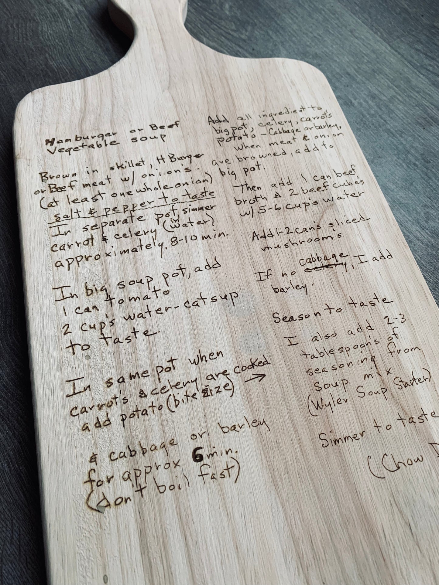 Custom Engraved Recipe Board