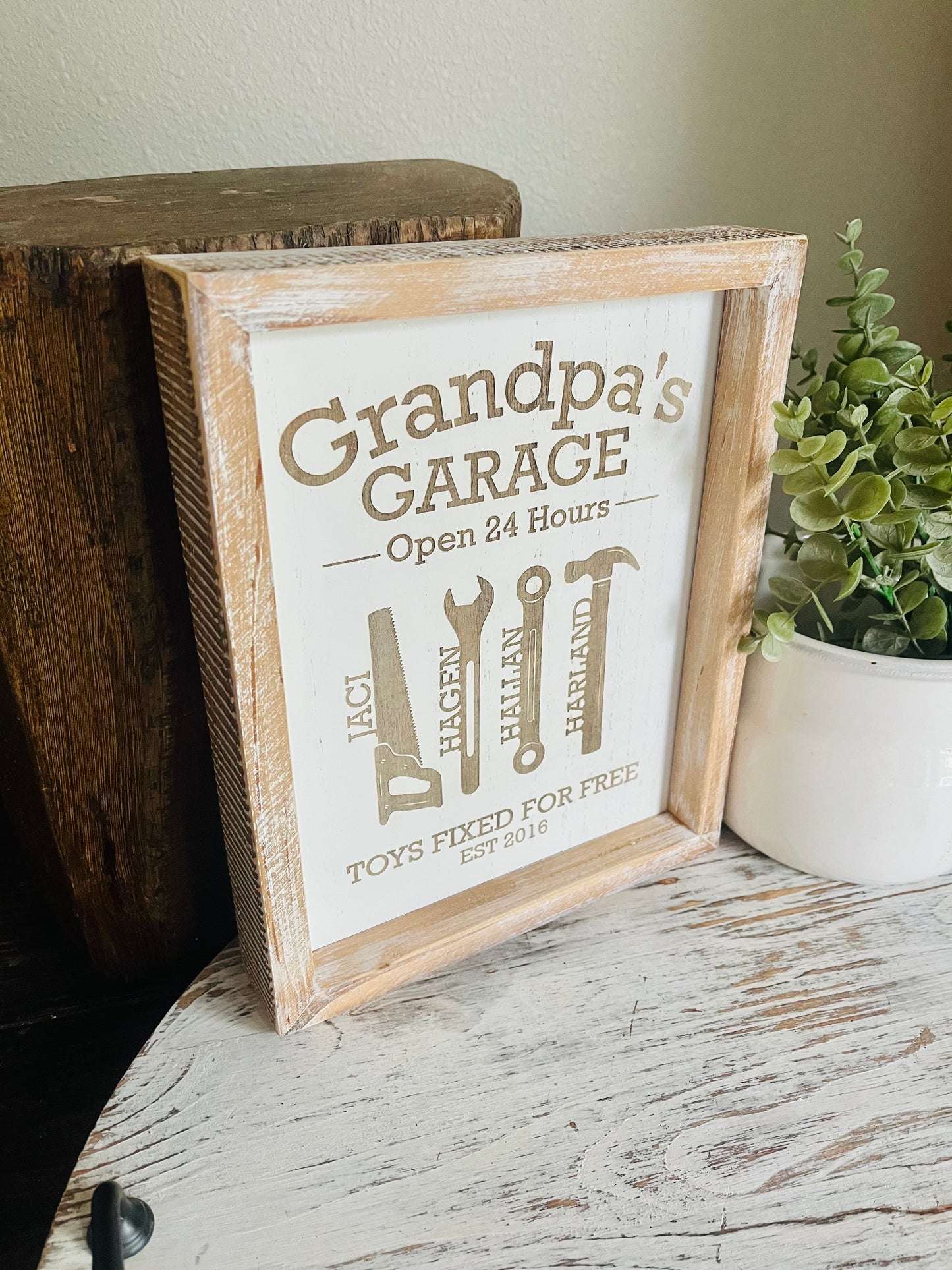 Grandpa's Garage Art Sign