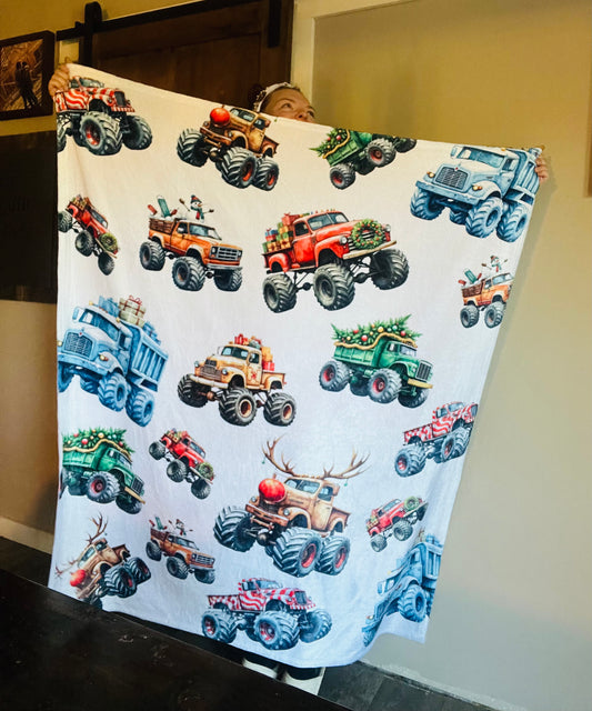 Christmas Big Truck Blanket
