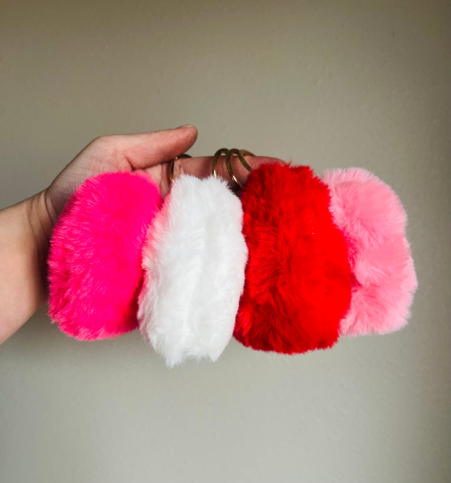 Heart Pom Keychain with Name