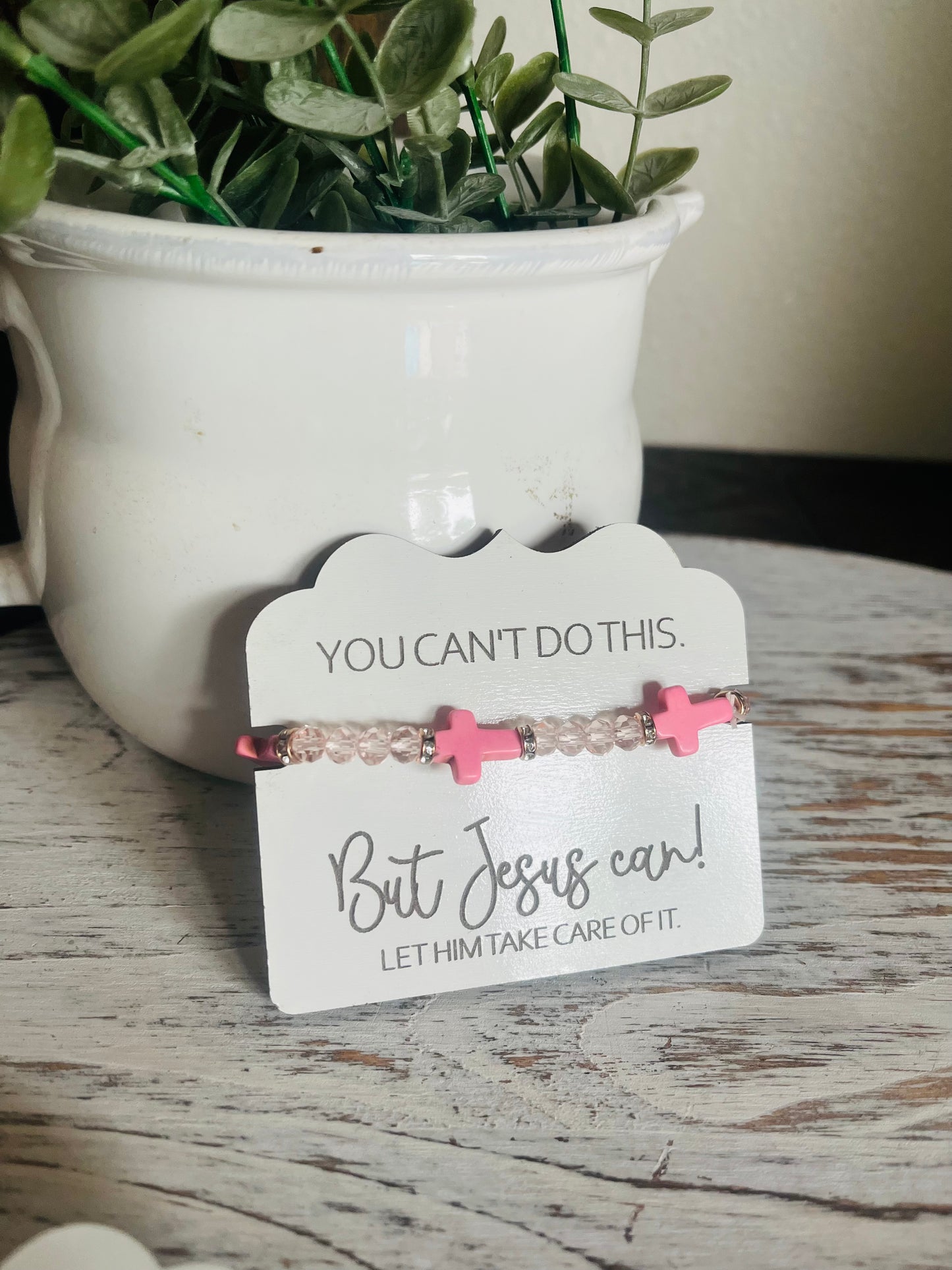 Beaded Cross Bracelet + Encouragment Card