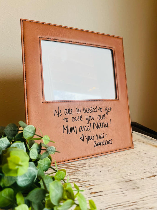 Custom Handwritten Leather Frame