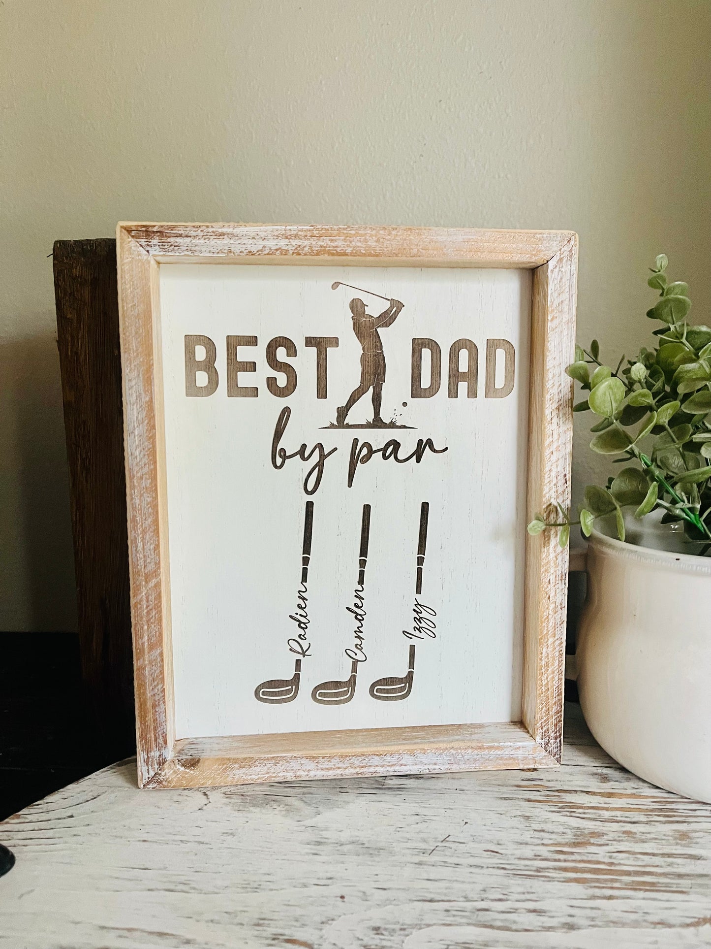 Best Dad By Par Art Sign