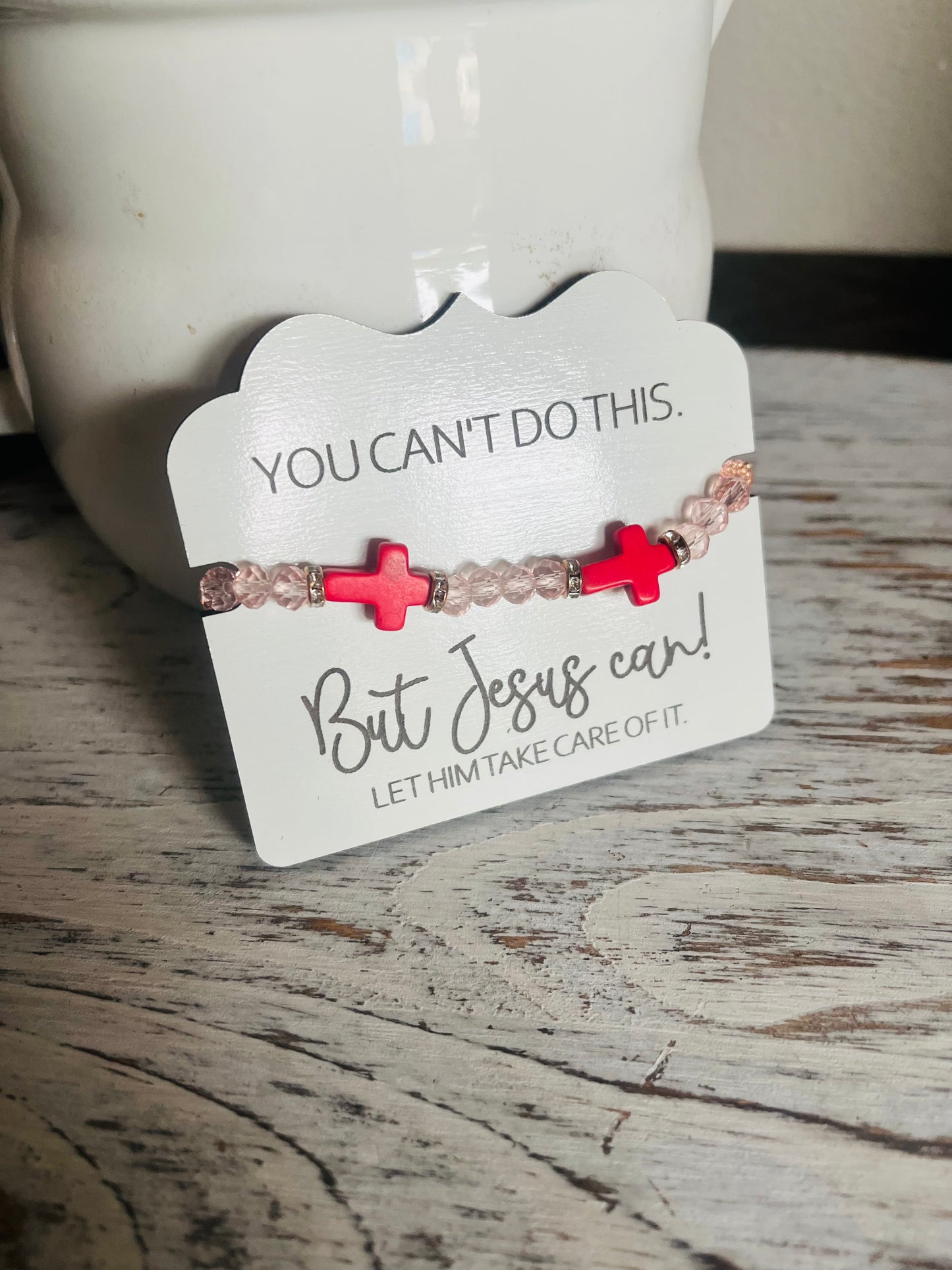 Beaded Cross Bracelet + Encouragment Card