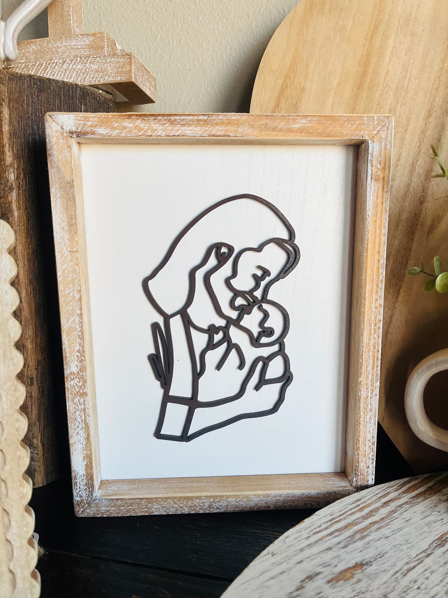Jesus Holding Baby Framed Art