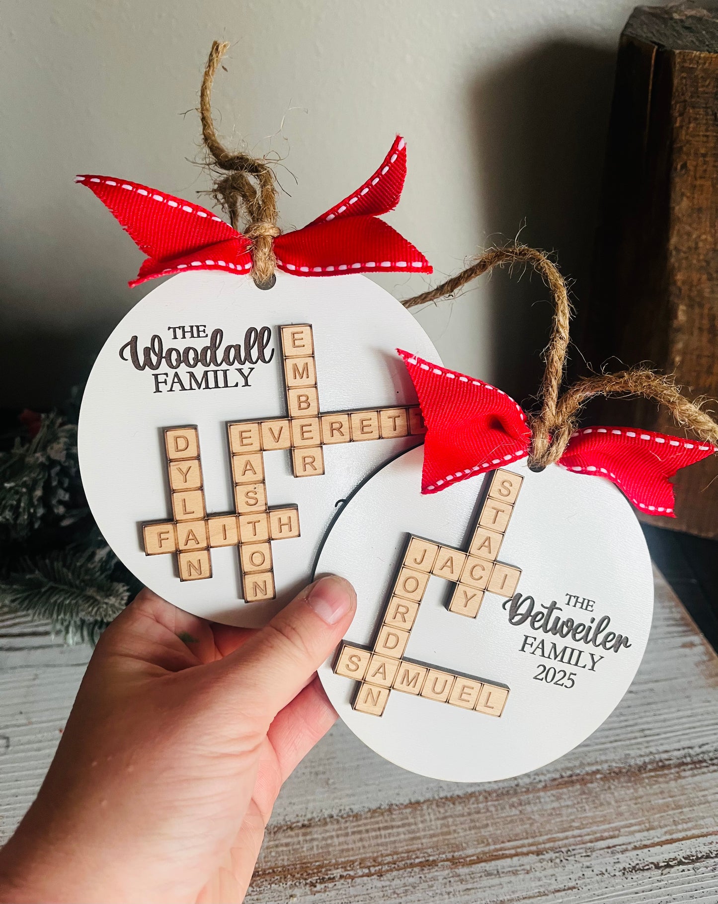 Custom Tile Name Ornament