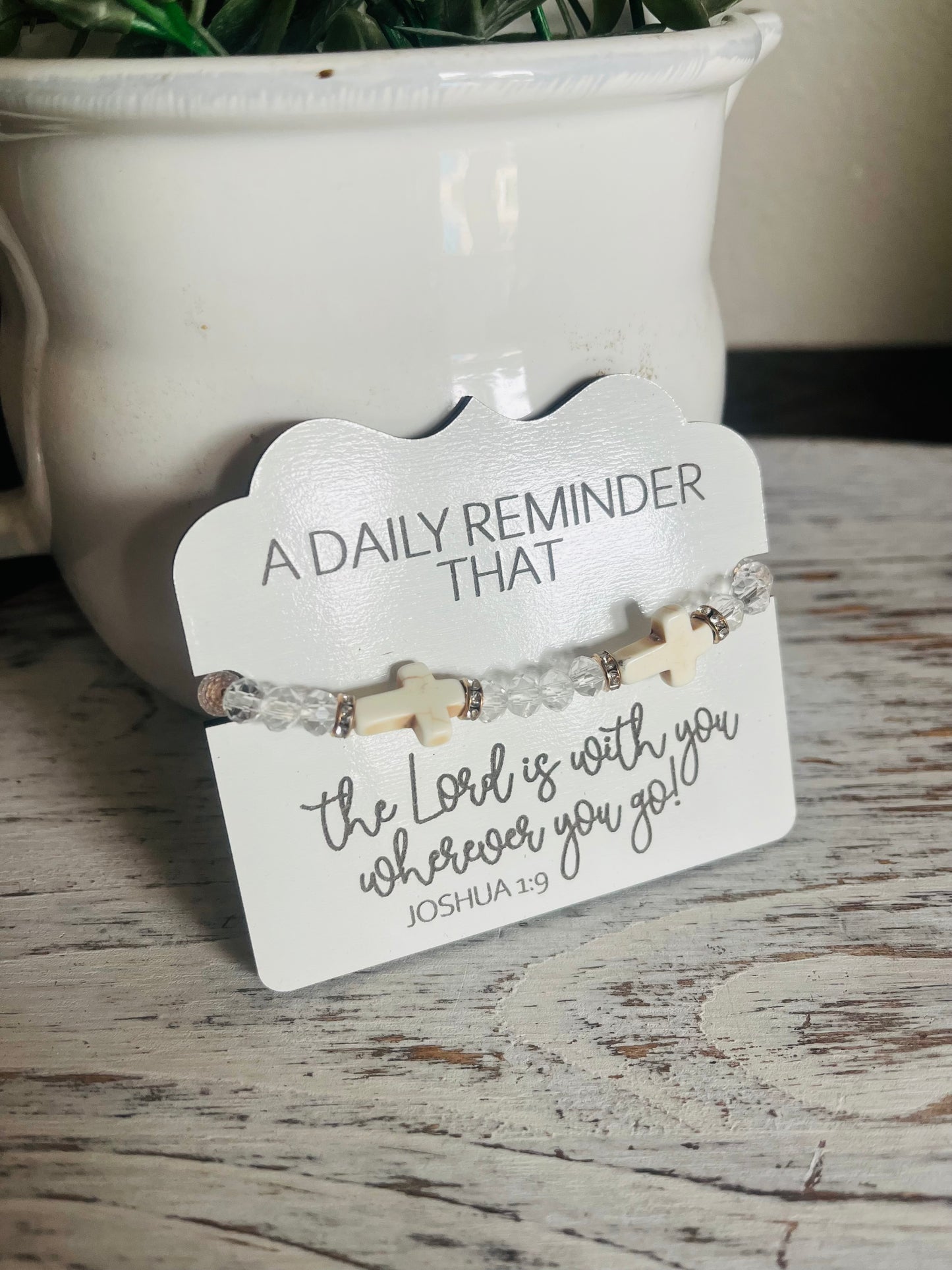 Beaded Cross Bracelet + Encouragment Card
