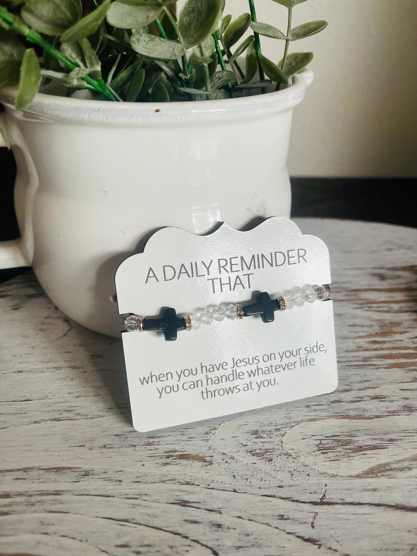 Beaded Cross Bracelet + Encouragment Card