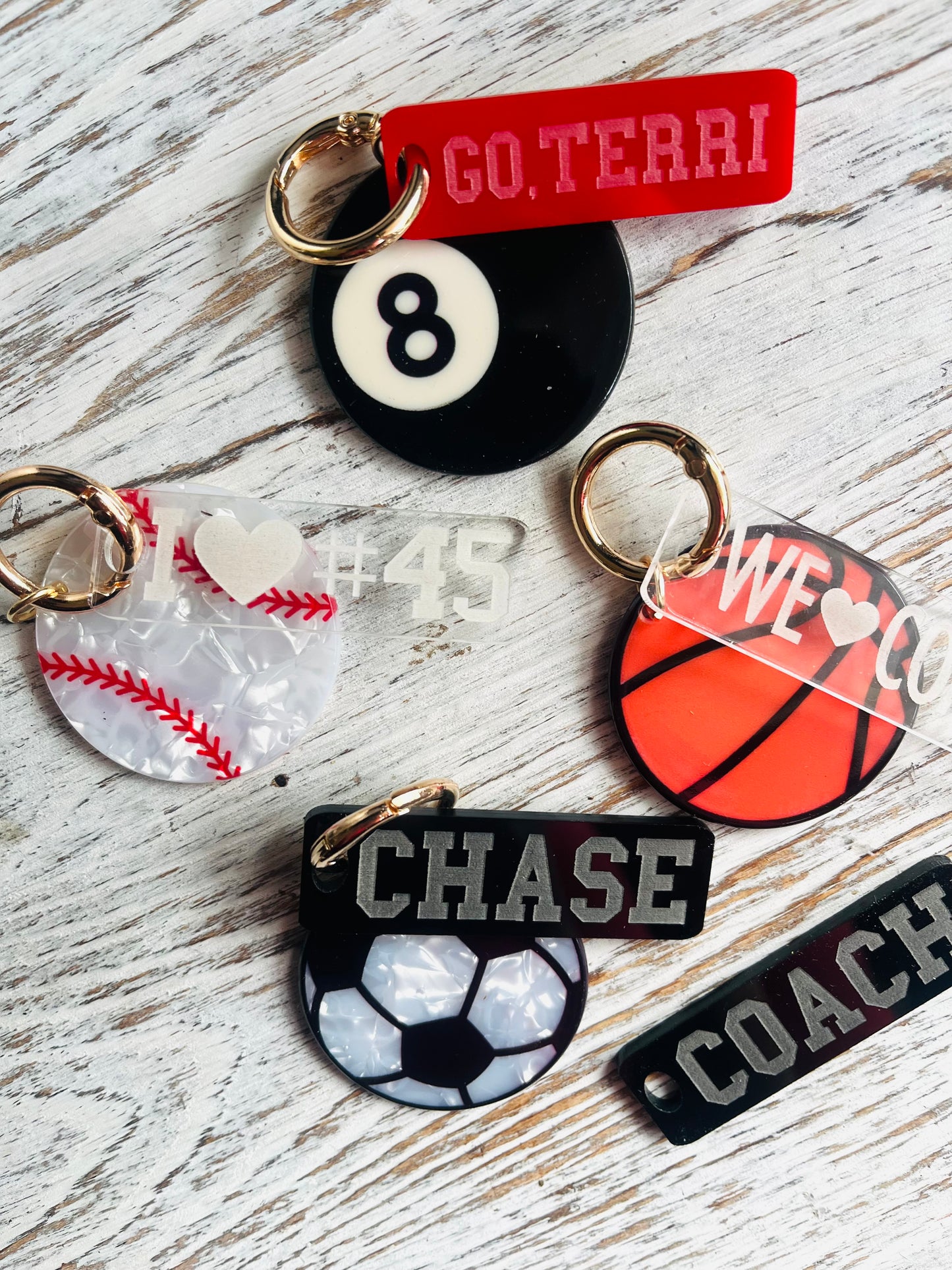 Keychains (Sport, Coffee, Pups)