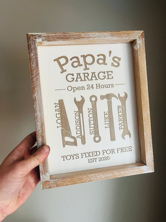 Grandpa's Garage Art Sign