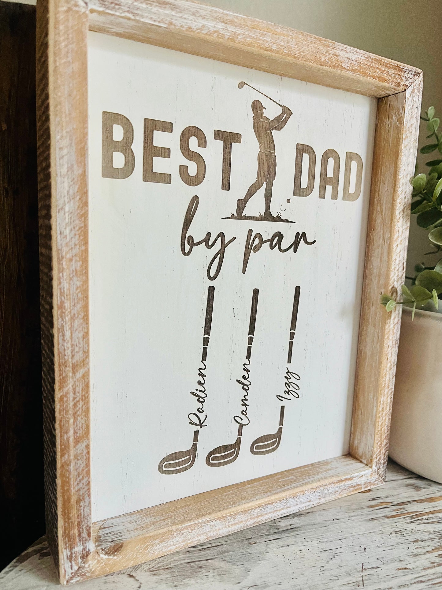 Best Dad By Par Art Sign