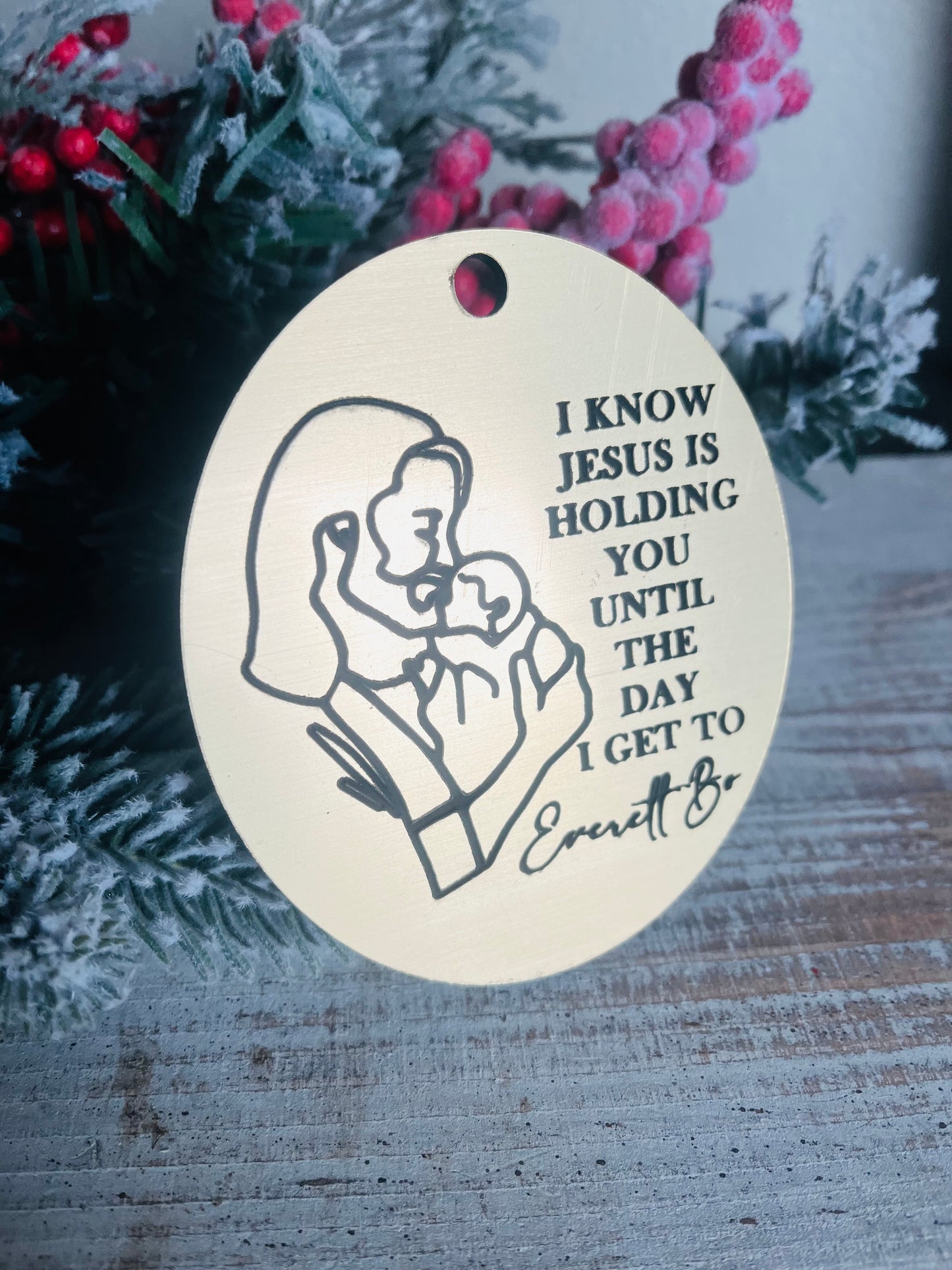 Jesus Is Holding You - Memory Ornament