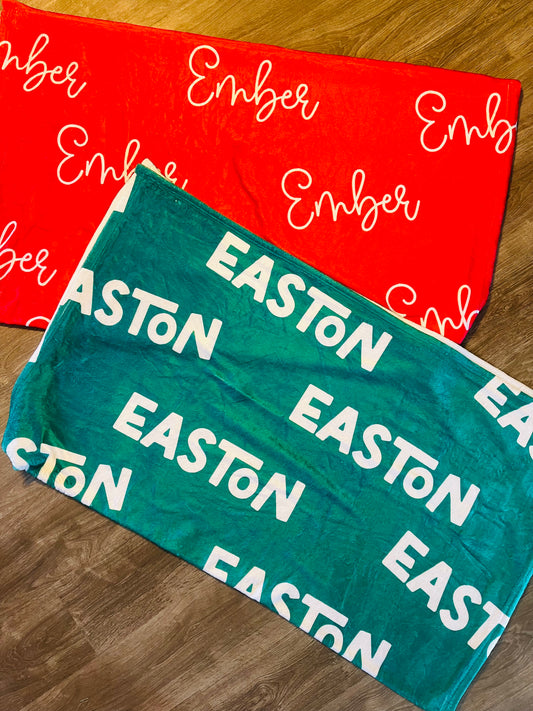 Christmas Name Custom Blanket