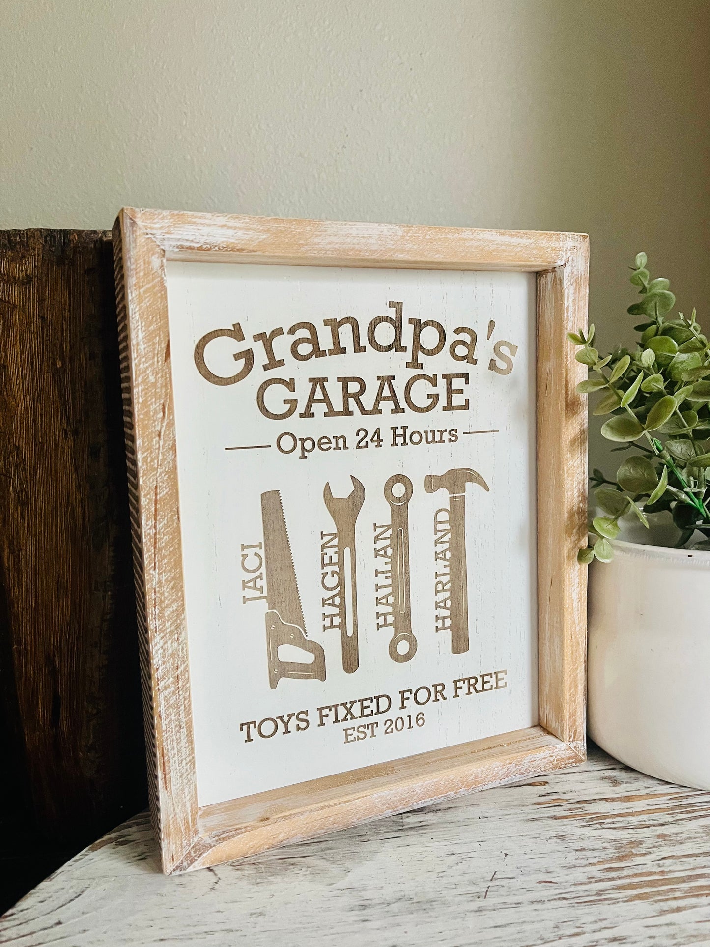 Grandpa's Garage Art Sign