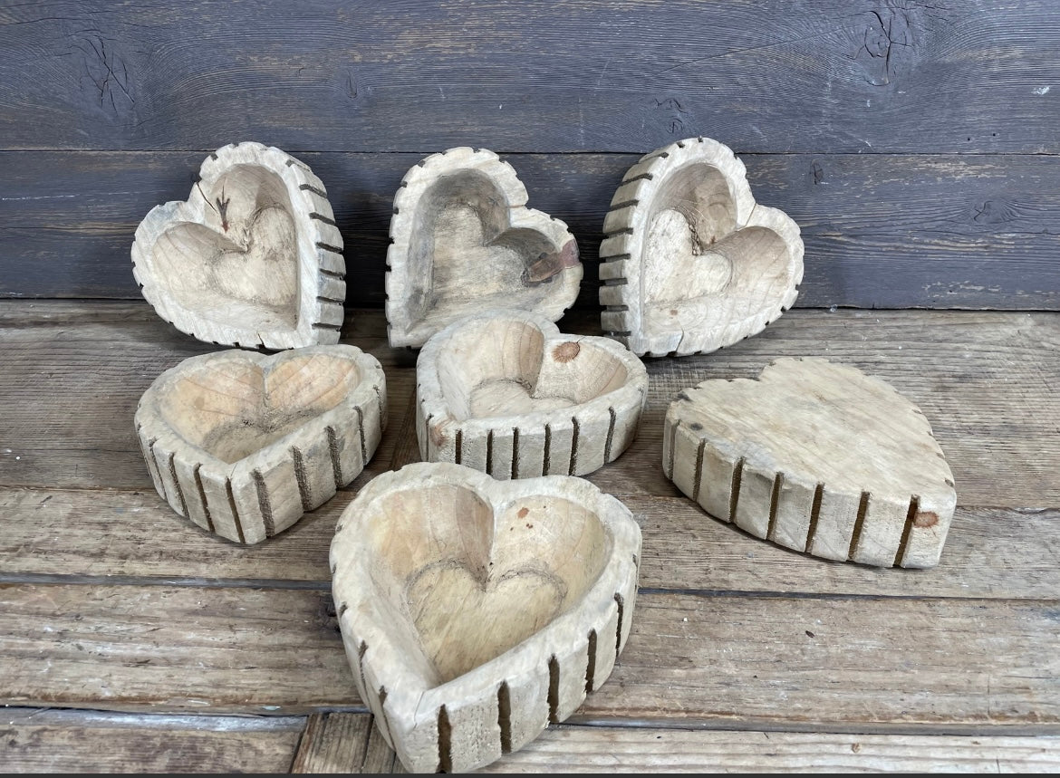 Ridged Heart Dough Bowls