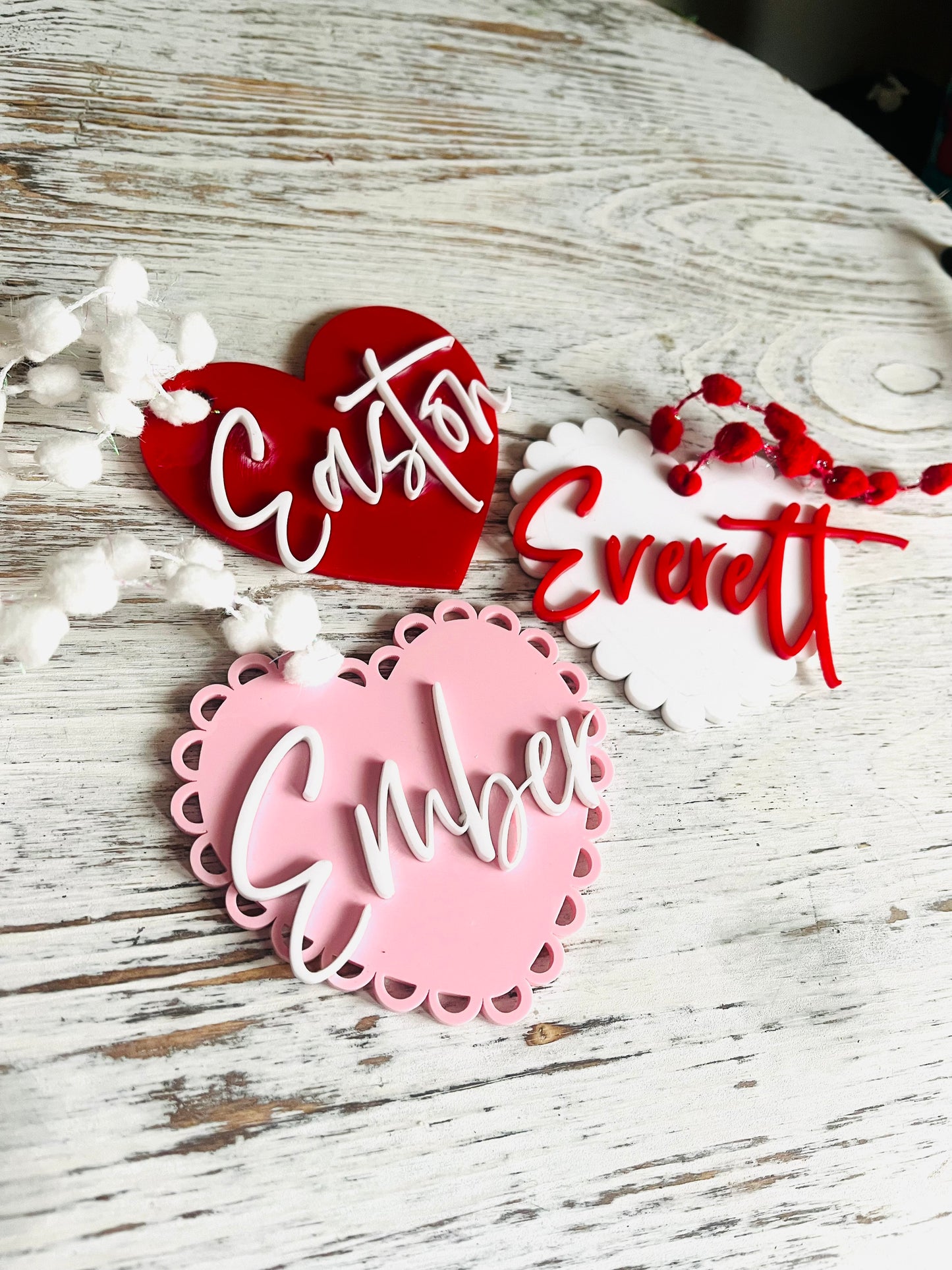 Acrylic Valentine Gift Tag