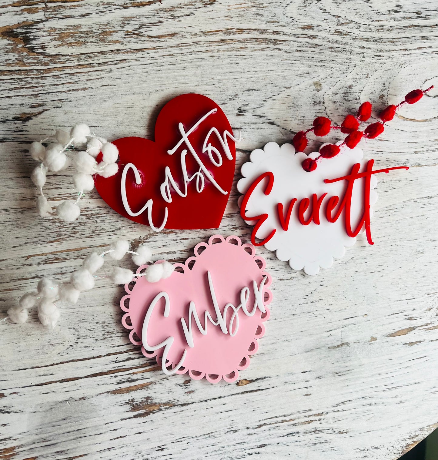 Acrylic Valentine Gift Tag