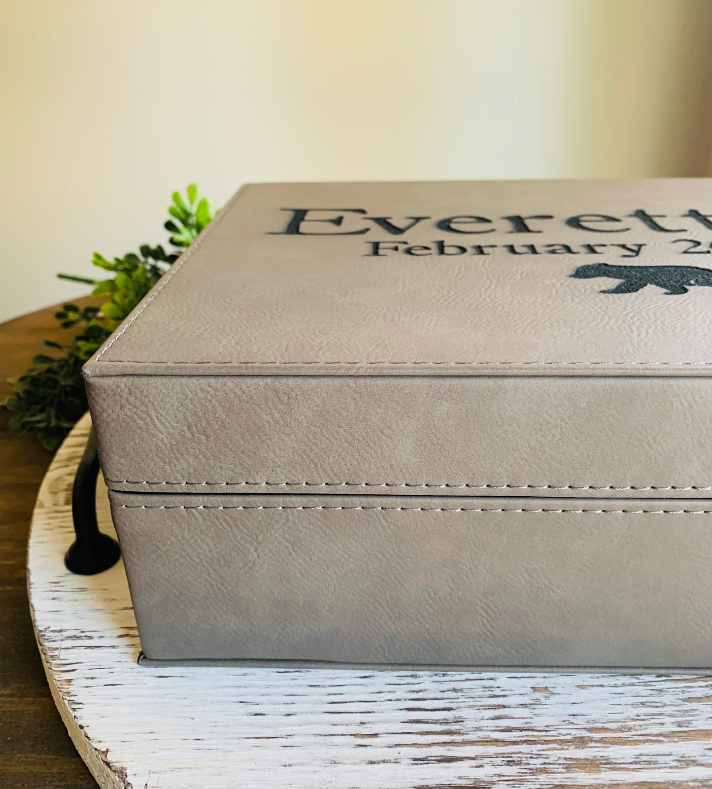 Leather Keepsake Box with Custom Engrave