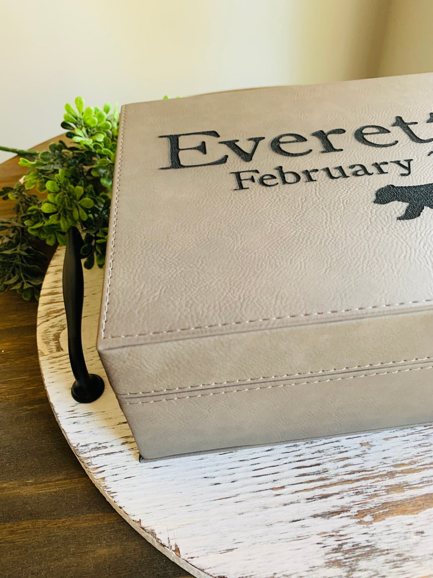 Leather Keepsake Box with Custom Engrave