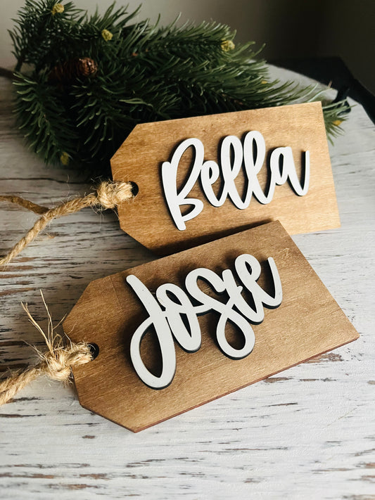 Wooden Stocking Name Tags