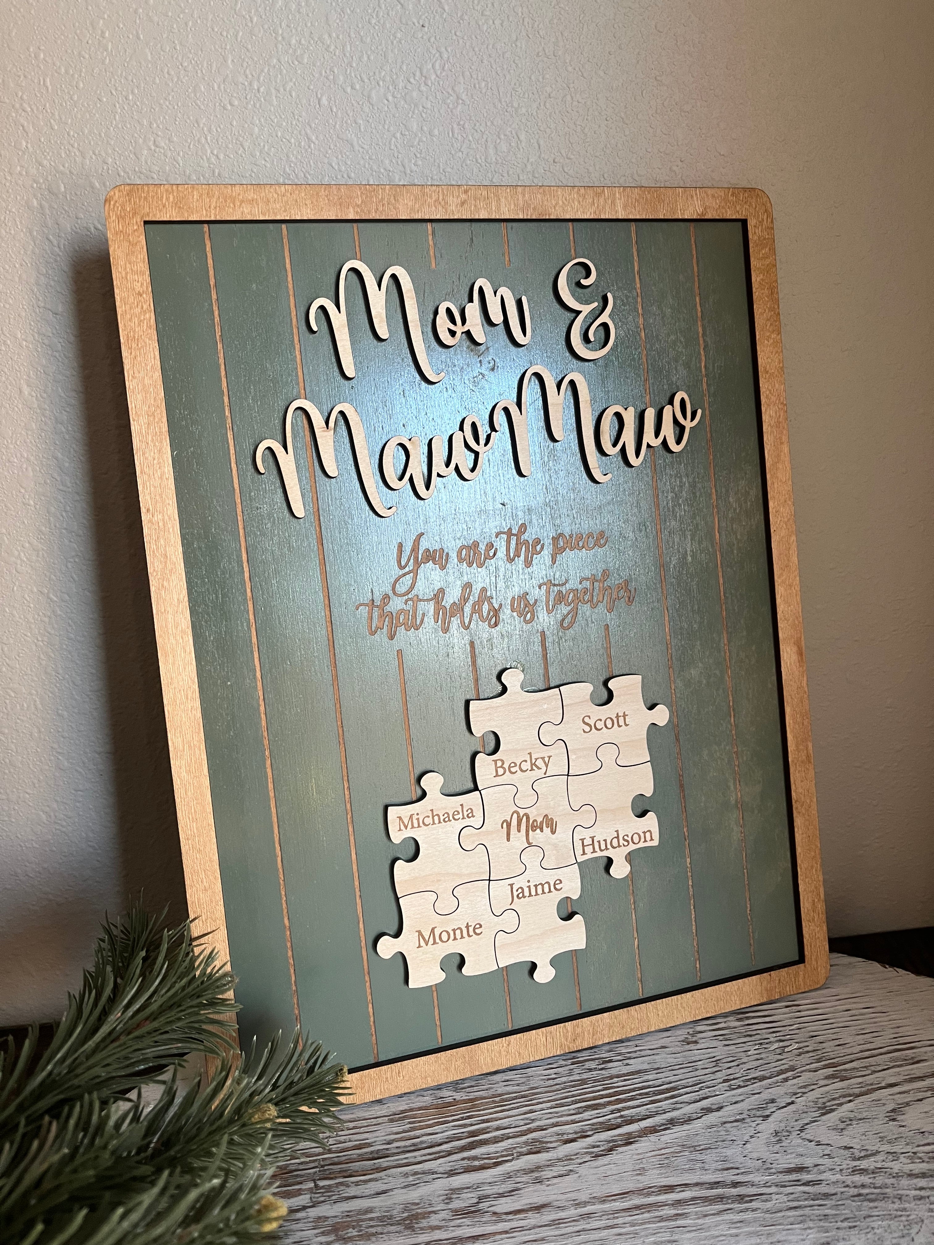 You Are The Piece Family Puzzle Piece Sign Wood&All Co