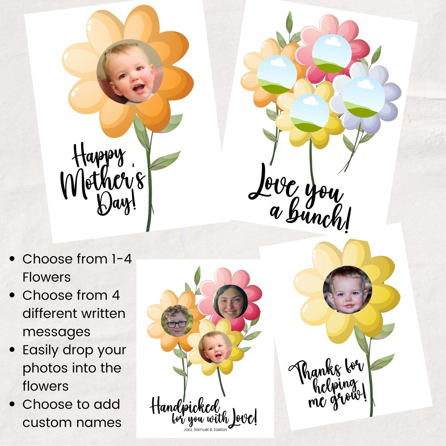 Editable Flower Bouquet Printable - Digital Download