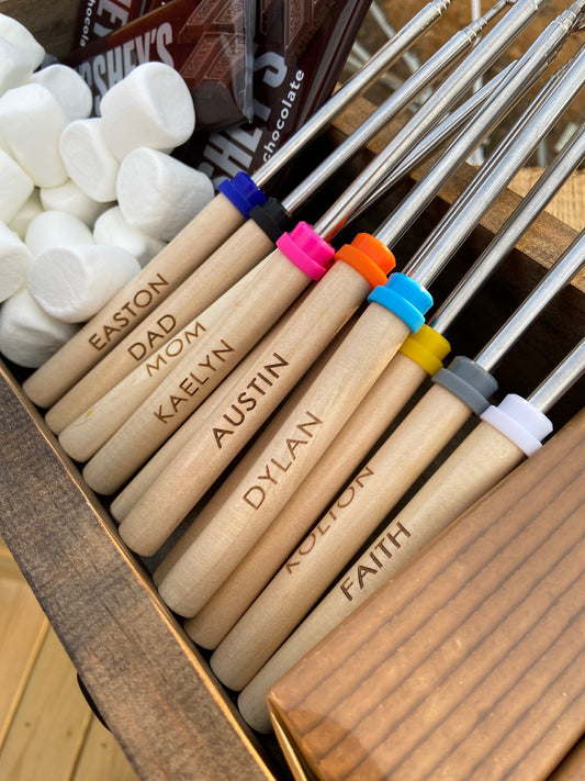 Custom Engraved S'mores Sticks
