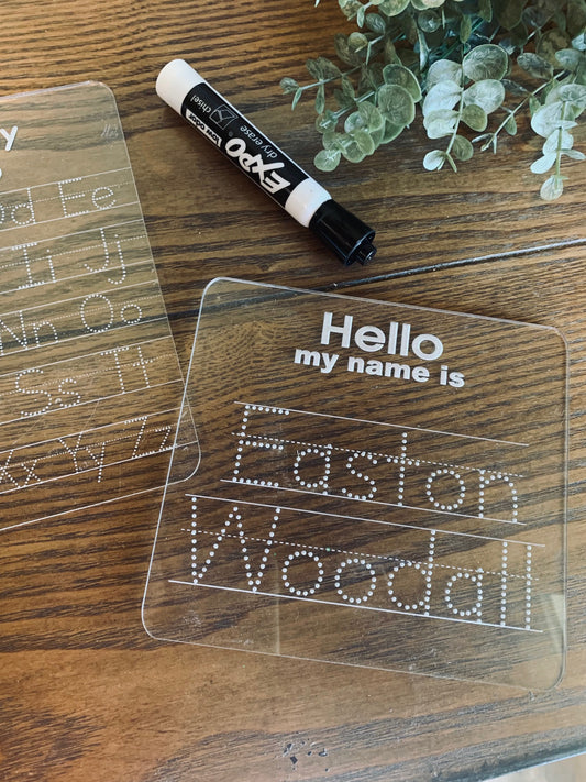 Dry Erase Name Tracing Boards