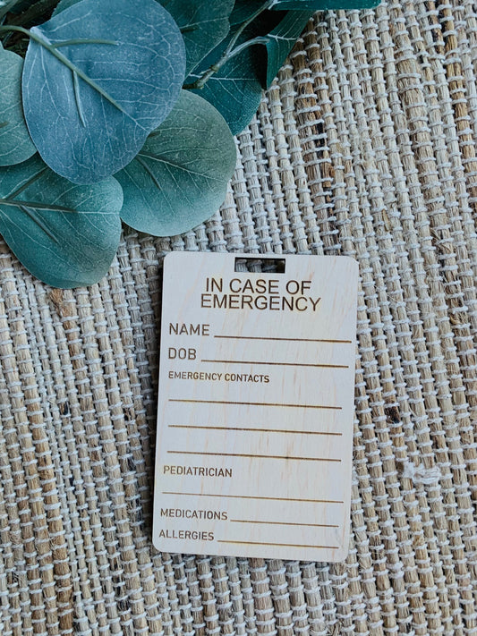 Child's Emergency ID Tags