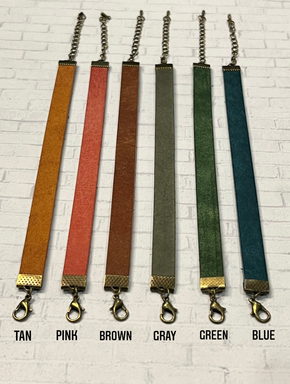 Engraved Leather Bracelet